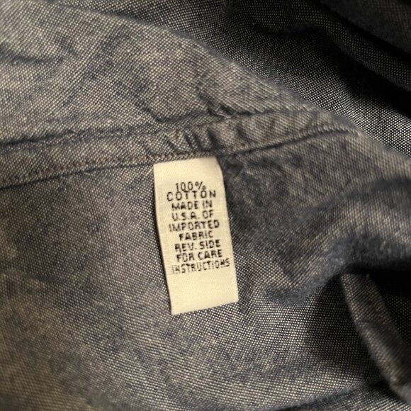 Sault New England - Made in USA Blue Chambray Shirt - Men's Medium - Picture 4 of 6